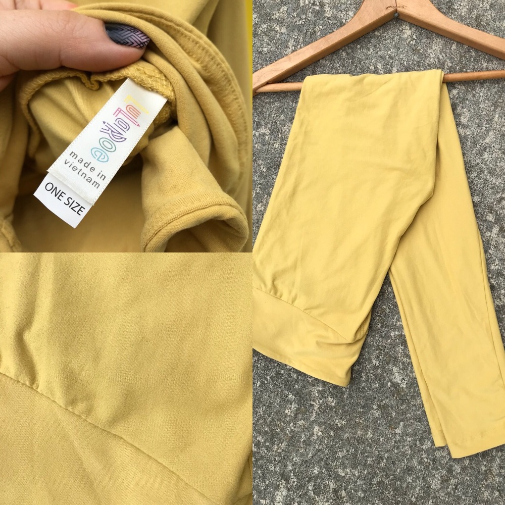 LuLaRoe solid leggings gold mustard OS one size